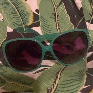 Retro oversized sunglasses green
